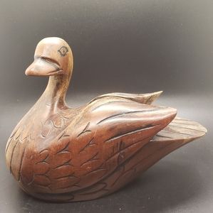 Vintage hand carved wooden duck